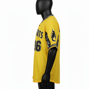 T-shirt 100% coton pour homme, coupe ample, imprimé, style baseball, avec empiècements en maille respirante en polyester, logo personnalisé en twill. - Product Image 3