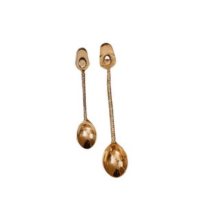Cuillères en laiton plaqué or très demandées avec manche en coquillage pour les mariages, les dîners et la vaisselle de table, en promotion - Product Image 6