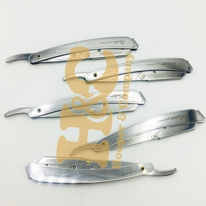 Navaja de Barbero Recta de Acero Inoxidable con Diseño Personalizado, Recubrimiento de Papel, Diseño Plegable, Logotipo Personalizable, Acabado Plateado - Product Image 6