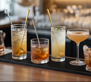 Cuillère à bar minimaliste en acier inoxydable, mélangeur de cocktails or et argent, outil de mélange réutilisable pour le barman - Product Image 4