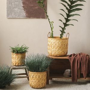 Bamboo <b>Basket</b> Featuring Flexible Form And Practical Design Ideal For Organizing Household Items And Retail <b>Display</b> - Product Image 1