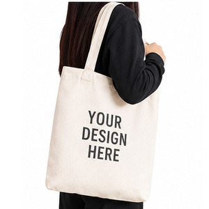 Bolsas de Mano de Algodón, Bolsa de Hombro de Lona con Logotipo Personalizado, Bolsa de Compras Reutilizable Resistente - Product Image 1