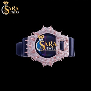 Luxury for Customized VVS Moissanite Diamond Watch Green Rubber Strap Quartz Glass Stylish Fashion Limited Edition Hip Hop - Product Image 4