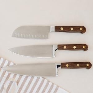 Cuchillo de chef hecho a mano con hoja de acero inoxidable, mango de madera y funda de cuero, cuchillo para exteriores. - Product Image 3