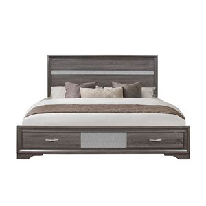 Letto King Size RYDER Sparkle Grey Imbottito e Confortevole - Product Image 1