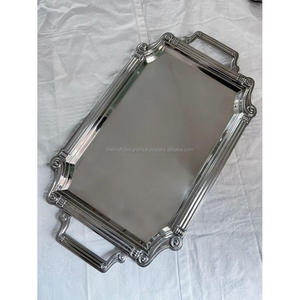 Grand plateau de service alimentaire en acier inoxydable, finition cuivre, plateaux décoratifs, style multifonctionnel - Product Image 6