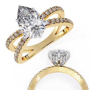 Bague de fiançailles solitaire en diamant de laboratoire taille poire certifié IGI |   Bijoux fins en or rose 10 carats |   Cadeau de luxe pour femmes - Product Image 4