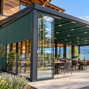 Pérgola de Tela de PVC de Alta Calidad con Estructura de Aleación de Aluminio, Techo Solar Motorizado Ajustable, Sistema de Techo Exterior Impermeable para Hoteles - Product Image 5