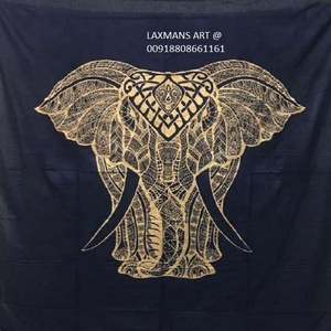 Nuevo algodón elefante oro impreso tamaño Queen sábanas/tapices de pared proveedor mayorista de La India tapiz impreso en oro indio - Product Image 1