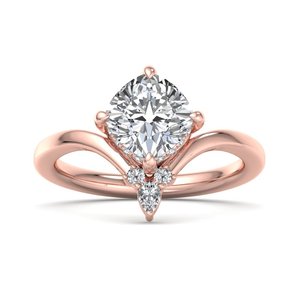 Luxury <b>Cushion</b> Moissanite Diamond 925 Silver Unique Curved Band For Women <b>Wedding</b> <b>Ring</b> - Product Image 3