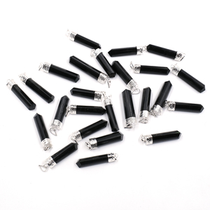 Colgante de Turmalina Negra Natural en Forma de Lápiz de 3 Lados, Gema Pulida, Cristal, Feng Shui, Decoración para el Hogar, Amuleto para Collar - Product Image 1