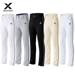 Pantalones de Béisbol X Sports City Estilo Profesional con Dobladillo Abierto, 100% Poliéster, Transpirables, que Absorben la Humedad, Corte Regular, Diseño Sólido - Product Image 1