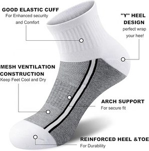 Custom Breathable Anti-Slip Ankle <b>Socks</b> 100% Bamboo Fiber for <b>Running</b> Gym Training - Product Image 6