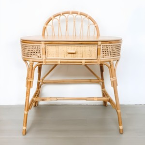 Top quality natural rattan makeup <b>table</b> with <b>mirror</b> modern style handcraft <b>vanity</b> <b>tables</b> for <b>dressing</b> room - Product Image 4