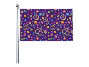Drapeau de la paix 3x5 pieds, résistant à la décoloration, pour extérieur/intérieur, drapeau <span class=keywords><strong>Hippie</strong></span> Sunflower Breeze, décoration de jardin, maison, avec œillets métalliques - Product Image 1