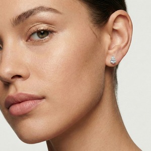 Éblouissantes boucles d'oreilles en or massif 14 carats avec diamants de laboratoire pour femmes, solitaires taille poire, pour mariage et soirée, bijoux de luxe haut de gamme - Product Image 2