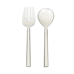 Ustensiles de service à salade en métal argenté poli pour la décoration des salles de banquet et des tables de fête - Product Image 2