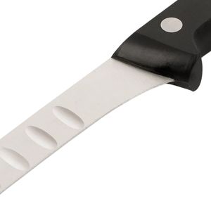 Couteaux à découper à triple rivet noir avec lame longue argentée et rainures ovales pour la découpe de viande et la découpe de jambon - Product Image 2