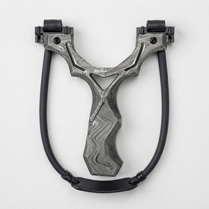 Damascus Steel Slingshot Pattern Steel Handmade Decorative Collectible Traditional Design Display Piece For Interior Decoration - Product Image 4