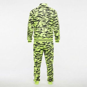 Nuevo Conjunto Deportivo para Hombre con Estampado de Tigre Verde Neón, Tejido de Poliéster de Secado Rápido, Chaqueta con Cierre Completo y Cuello Alto, Pantalones, Ropa de Otoño - Product Image 2