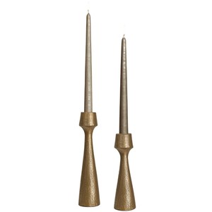 Set of 2 Gold Taper <b>Candle</b> Holders with Elegant Ball Design Brass Metal Candlestick Stand for Home <b>Dinner</b> Decor Factory Direct - Product Image 4