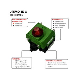 Control Remoto Industrial por Radio para Grúa, Polipasto y Cabrestante, Velocidad Única, 100-240 VCA, JEICO JREMO 6K G, Fabricado en Corea - Product Image 3