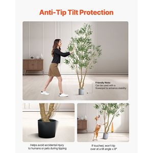 Albero di Ulivo Artificiale Alto 2,4 Metri con Foglie Verdi Realistiche, Frutti e Vaso Nero, Tronco in Legno Naturale, Alberi Artificiali Realistici per Interni - Product Image 5