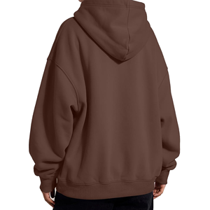Sudadera con Capucha Extra Grande para Mujer, Color Marrón, 100% Algodón, Sudadera con Capucha Sólida, Transpirable, para Otoño - Product Image 3