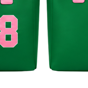   Sac à main tendance vert et rose pour femme, inspiré des lettres grecques, grand sac fourre-tout à bandoulière pour le shopping quotidien - Product Image 4