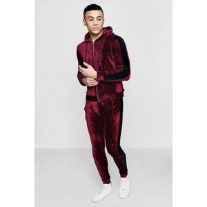 Econex Sports Custom 2025Wholesale Eco-Friendly <b>Velour</b> Velvet Skinny <b>Tracksuit</b> for <b>Men</b> Plain Slim Fit Male Sweatsuit - Product Image 2