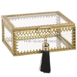 Caja de Almacenamiento de Joyas de Lujo, Estilo Vintage, Forma Rectangular, con Tapa de Vidrio Transparente, Decoración Interior Duradera para la Sala de Estar - Product Image 4