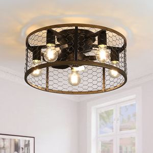 Ventilatore da soffitto a LED da 20 pollici per interni con luce, telecomando e lampadina a LED, design a gabbia - Product Image 2