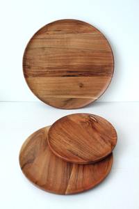 Ensemble d'assiettes et de plats de service en bois écologiques, vaisselle durable en bois de manguier naturel pour restaurants et usage commercial - Product Image 6