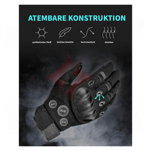 ถุงมือยุทธวิธีสำหรับผู้ชาย ถุงมือขี่มอเตอร์ไซค์พร้อมแผ่นป้องกันข้อนิ้วแบบแข็งและฝ่ามือหนัง สำหรับขี่มอเตอร์ไซค์และจักรยาน - Product Image 2