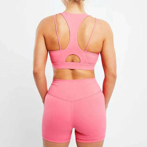 Wholesale <b>Women</b> Yoga <b>Short</b> Set Soft Stretch Fabric Quick Dry Breathable <b>Gym</b> Fitness Sportswear Custom Design - Product Image 2