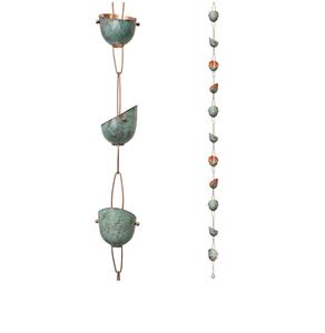 Cadena de Lluvia Decorativa de Hierro, Resistente a la Intemperie, para Sistemas de Drenaje de Techos Exteriores - Product Image 6