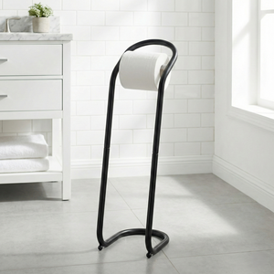 Porte-rouleau de papier toilette chromé moderne de haute qualité, sans perçage, installation simple, organisateur domestique DIY - Product Image 1