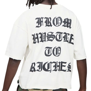 Camiseta Oversize de Algodón 100% de Lujo Personalizada para Hombre, para Estampado Puff, Estilo Urbano con Logotipo Delantero y Trasero, de Gran Gramaje 2026 - Product Image 4