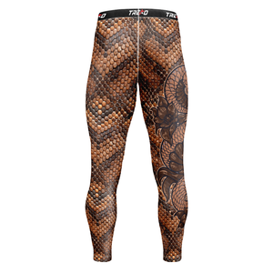 Custom Men's <b>Snake</b> <b>Print</b> Compression <b>Leggings</b> Heat-Transfer Printed Breathable Elastic Waist BJJ MMA Grappling Running Training - Product Image 6