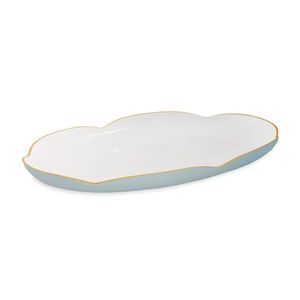 Metal Serving <b>Tray</b> With Enamel Finish Useful For Serving Food Items Drinks And Decorative <b>Table</b> Display - Product Image 1
