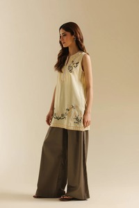 Women Embroidered Kurta Palazzo Pants Set Indian Pakistani Traditional Casual Wear Ankle-Length Loose Fit Cotton Clothing - Product Image 2