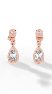 Elegantes Pendientes de Plata de Ley 925 con Diamantes Creados en Laboratorio, Corte Marquesa y Pera, Color D-E, Certificados por IGI, de Lujo para Mujer - Product Image 4