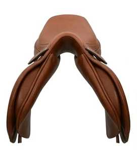 English Dressage Saddle Leather Monoflap Wood <b>Tree</b> Brown - Product Image 3