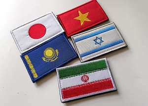 Écussons brodés tactiques personnalisés avec drapeaux nationaux, à fixation auto-agrippante et thermocollante pour accessoires d'uniforme - Product Image 4