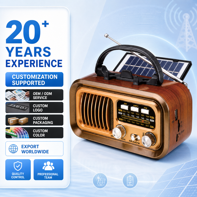 RAISENG R-68BT R-68BTS Factory OEM Solar Powered Portable AM FM SW Radio Rechargeable Radio USB TF MP3 Player