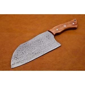 Cuchillo de Cocina JEXMOO OEM Hecho a Mano, de Acero de Damasco de Grado Industrial, Multifuncional, con Patrón de Gota de Lluvia, Funda de Cuero - Product Image 5