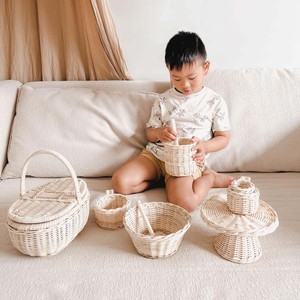 Juguetes de cocina de rol imaginarios para niños de jardín de infantes, juego de cocina de ratán de la mejor calidad para pequeños chefs. - Product Image 5