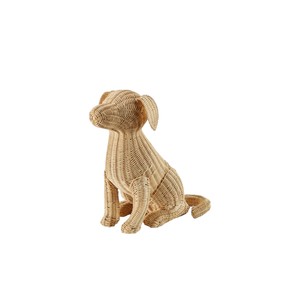Faire la joie de votre tout-petit avec cette magnifique figurine de chiot en rotin sur le thème des animaux, avec une finition texturée et des oreilles tombantes. - Product Image 3