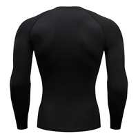 Herenshirt, grijs, lange mouwen, O-hals, compressie shirt met spinnenlogo, sneldrogend, slim fit, sportief design, gebreid polyester