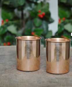 Copper Hammered Cocktail Glasses Set Of 2 Modern Bar Accessories Metal Drinking Glass For Tabletop Use - Product Image 3